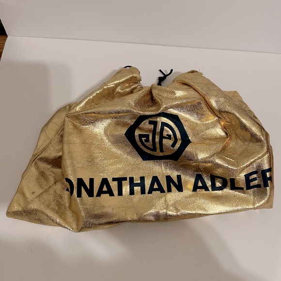 Jonathan Adler Gold Leather Clutch Wristlet with Metal Birds - Picture 14 of 14